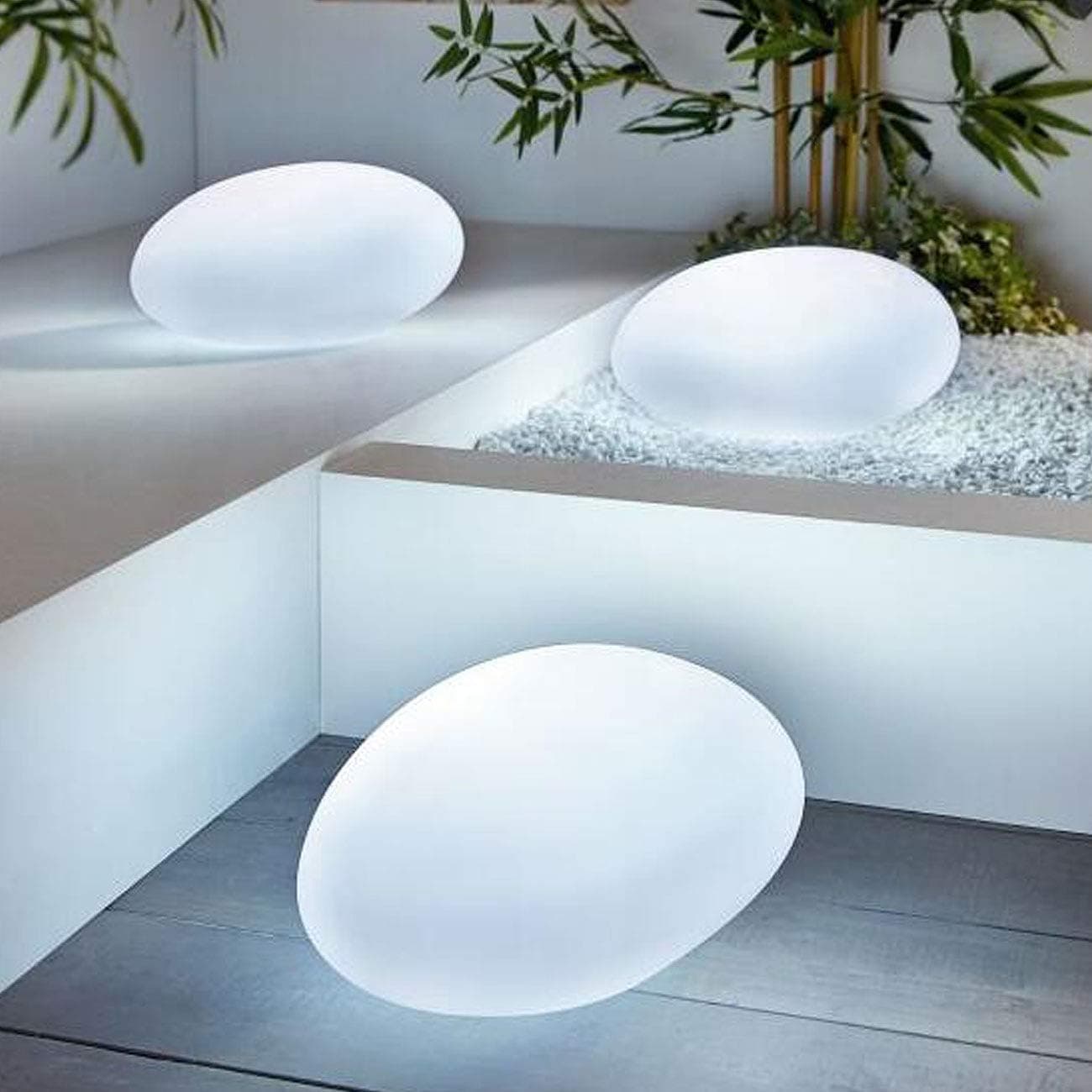 Llamba dekorative ovale me Solar ( set 3 cop )