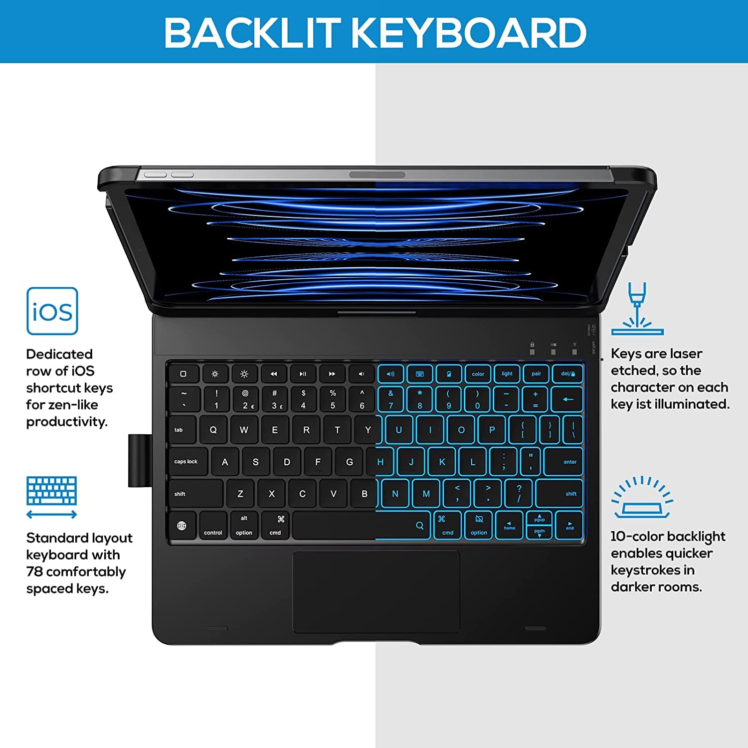 Tastierë Wireless typecase Flexbook Touch me Trackpad — foto 2