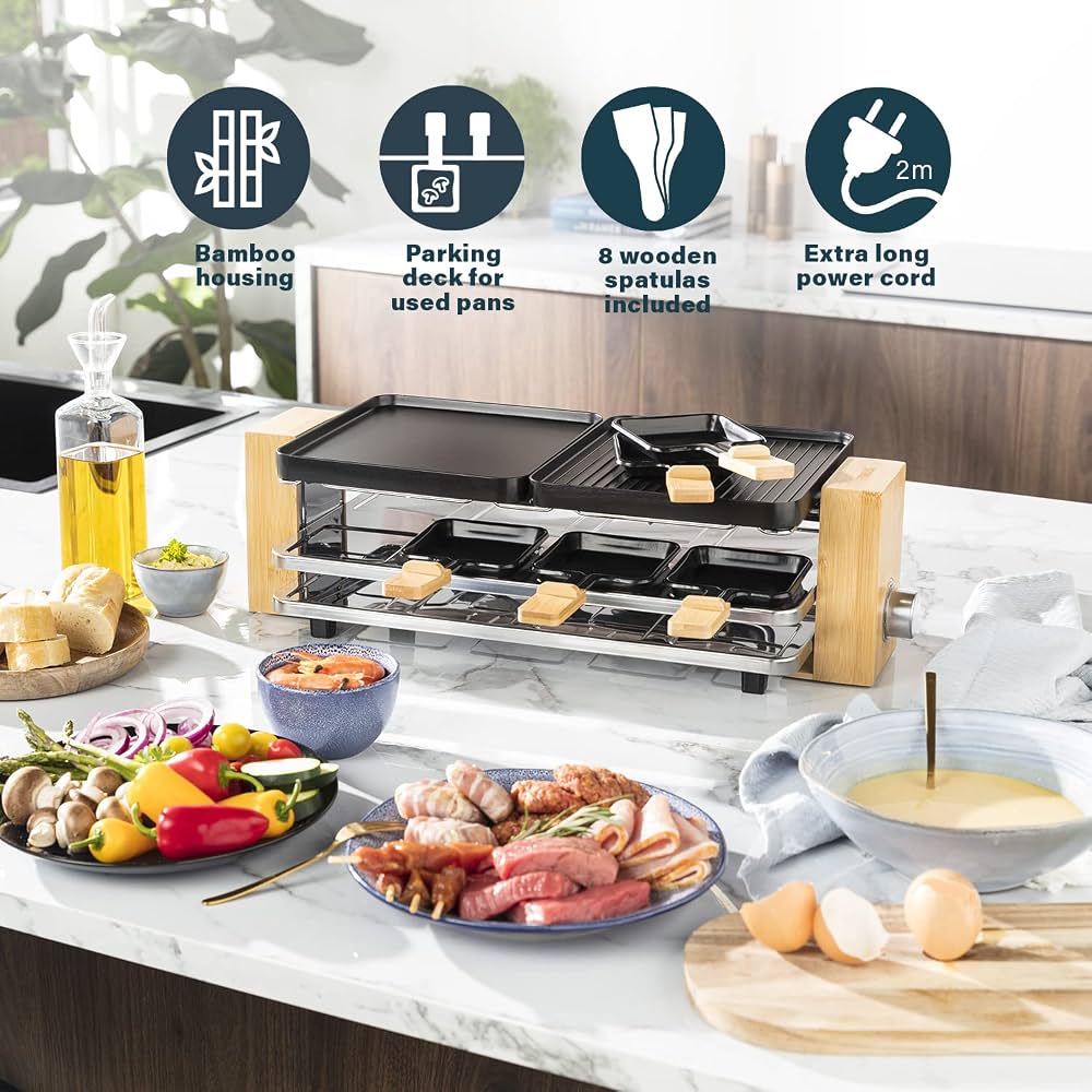 Raclette Princess Pure 8 me pllakë të kthyeshme — foto 3