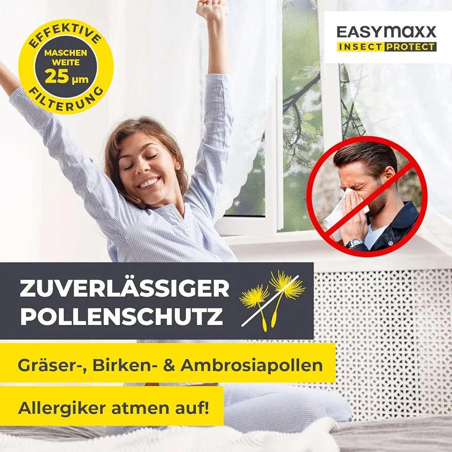 Rrjetë mbrojtëse EASYmaxx për insekte dhe polen 150x130 cm — foto 3