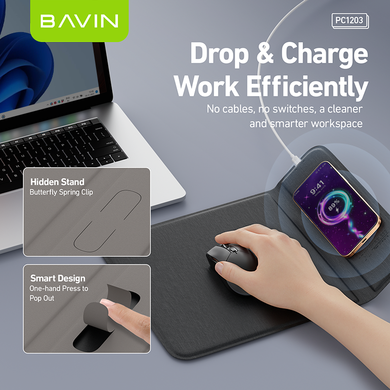 Mouse Pad Bavin PC1203 15W Fast Charging — foto 6