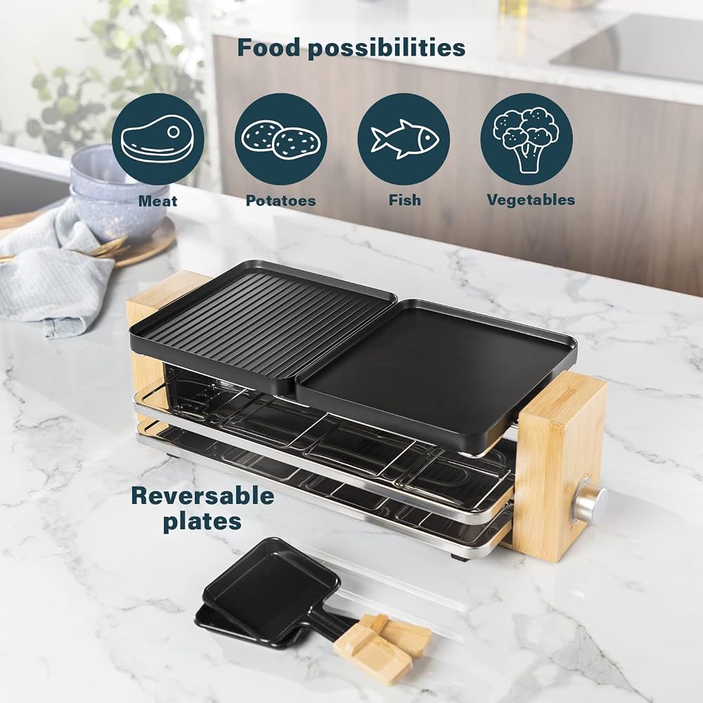 Raclette Princess Pure 8 me pllakë të kthyeshme — foto 4