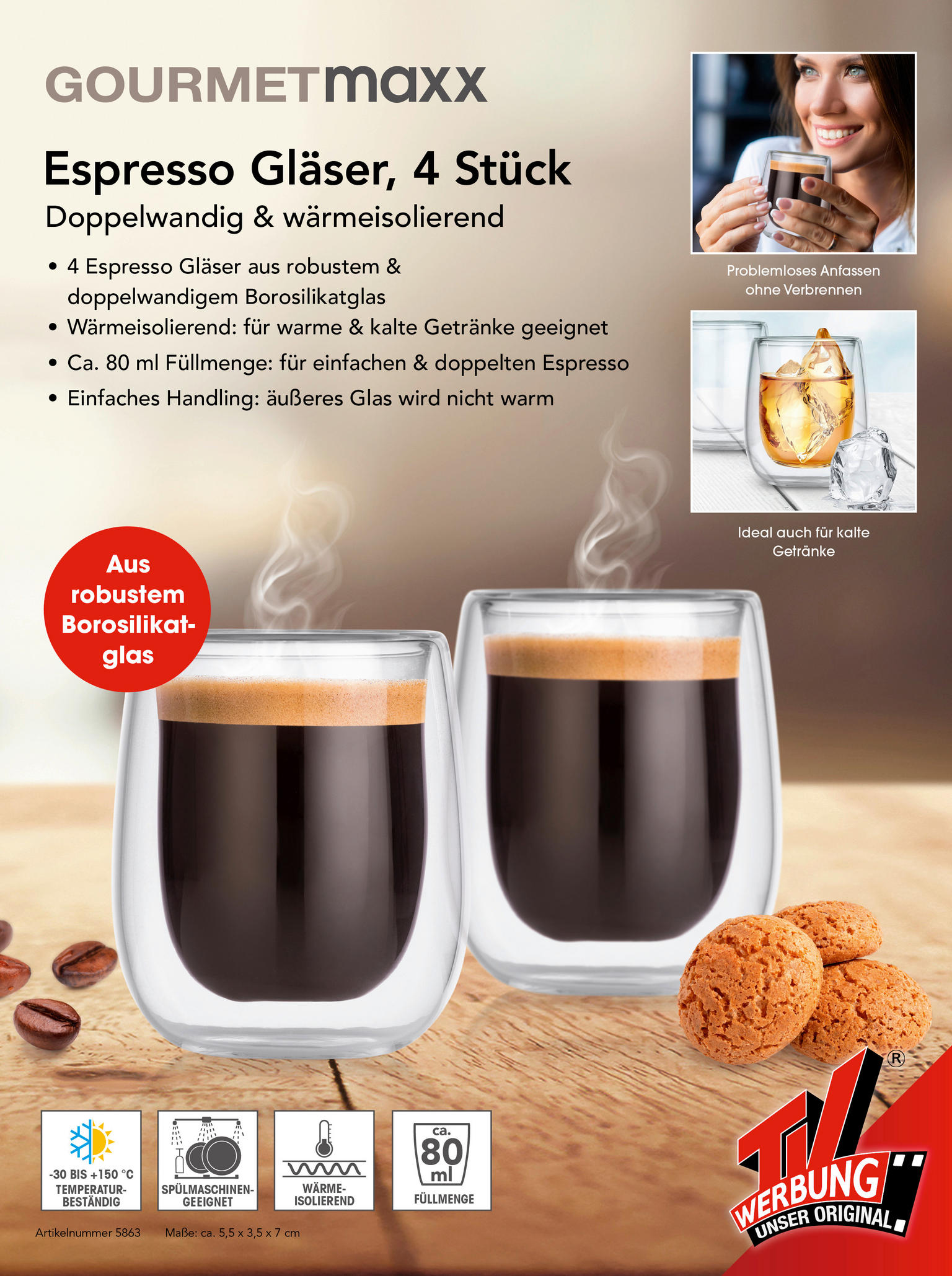 Gotat Espresso GOURMETmaxx 4 copë — foto 1