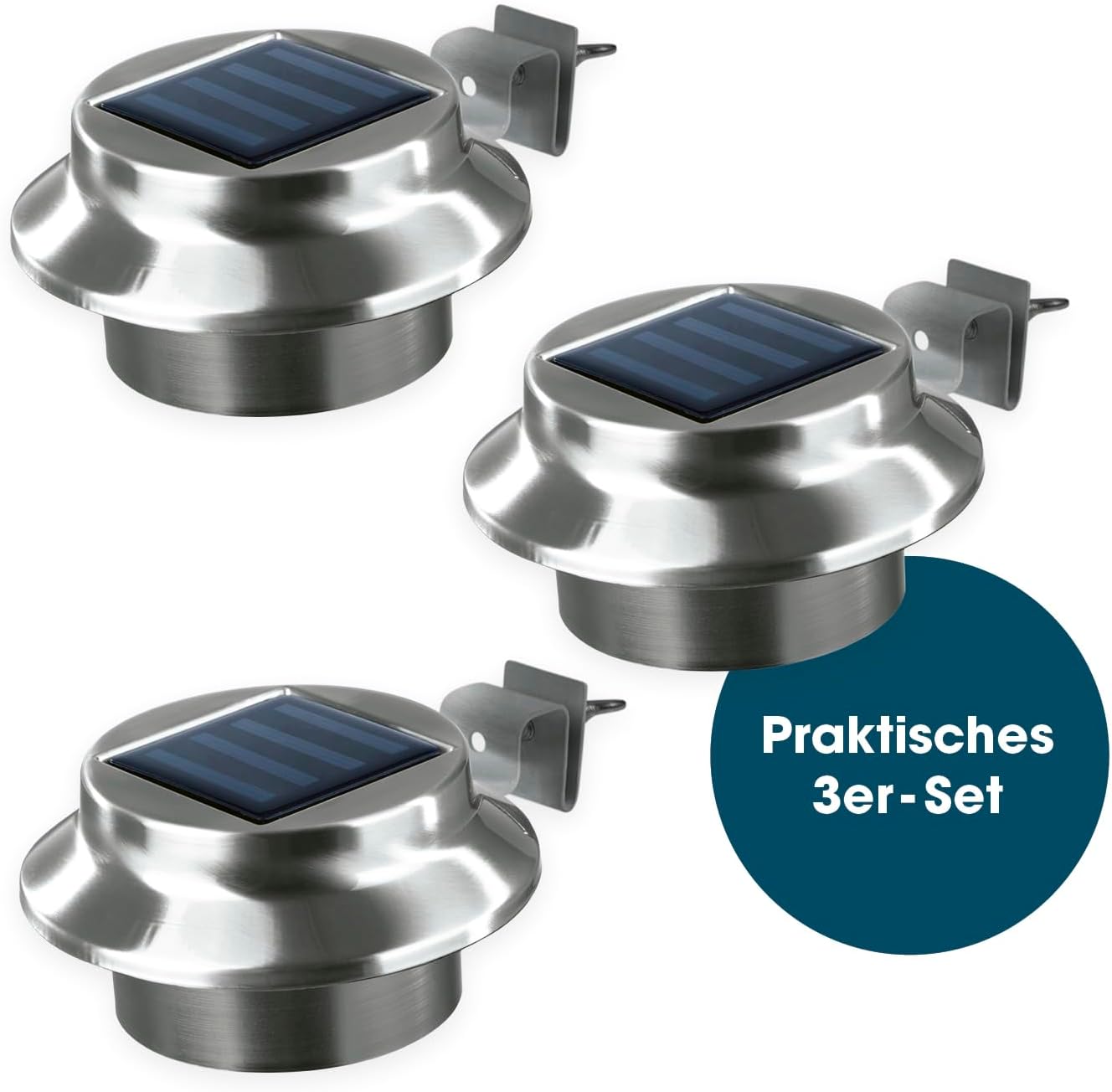 Dritë Solare EASYmaxx Dachrinnen-Leuchten 3er-Set — foto 1