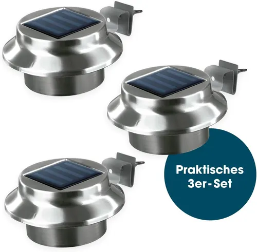 Dritë Solare EASYmaxx Dachrinnen-Leuchten 3er-Set