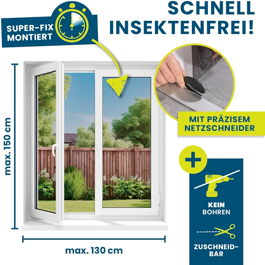 Mbrojtëse insektesh Hoberg për dritare 150x130 cm — foto 2