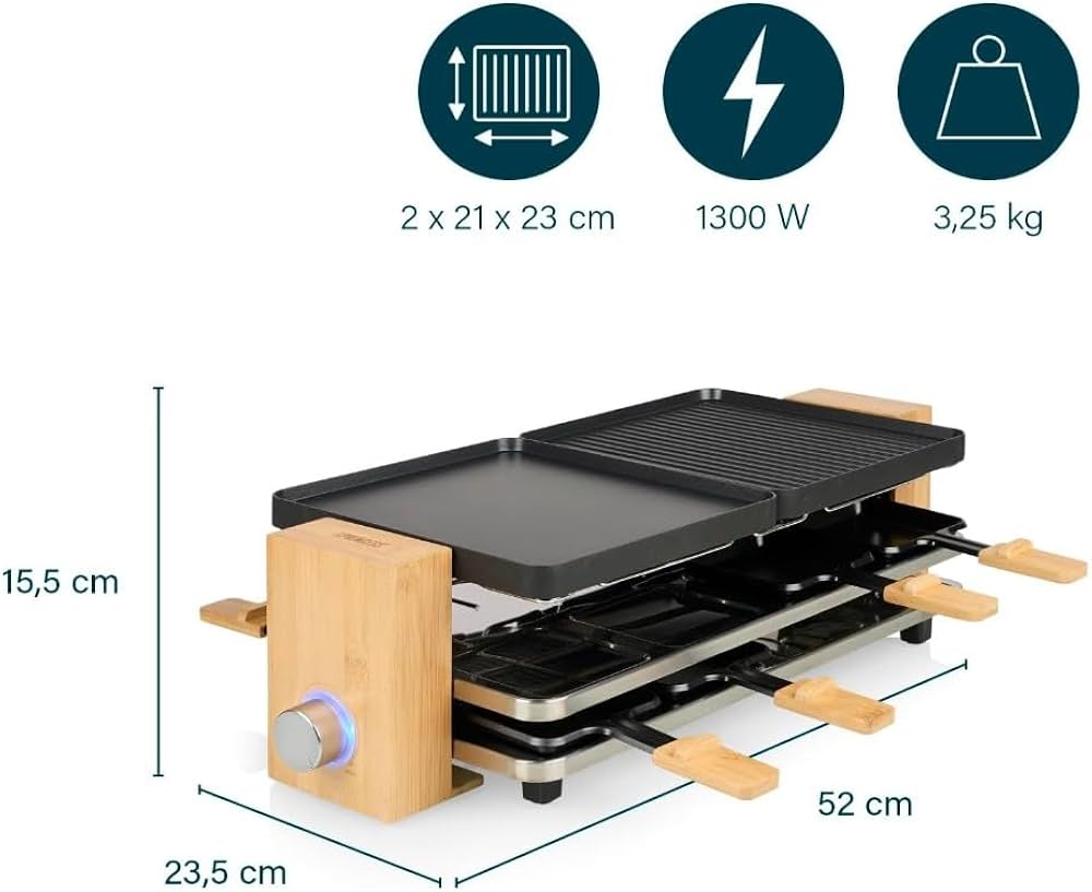 Raclette Princess Pure 8 me pllakë të kthyeshme — foto 5