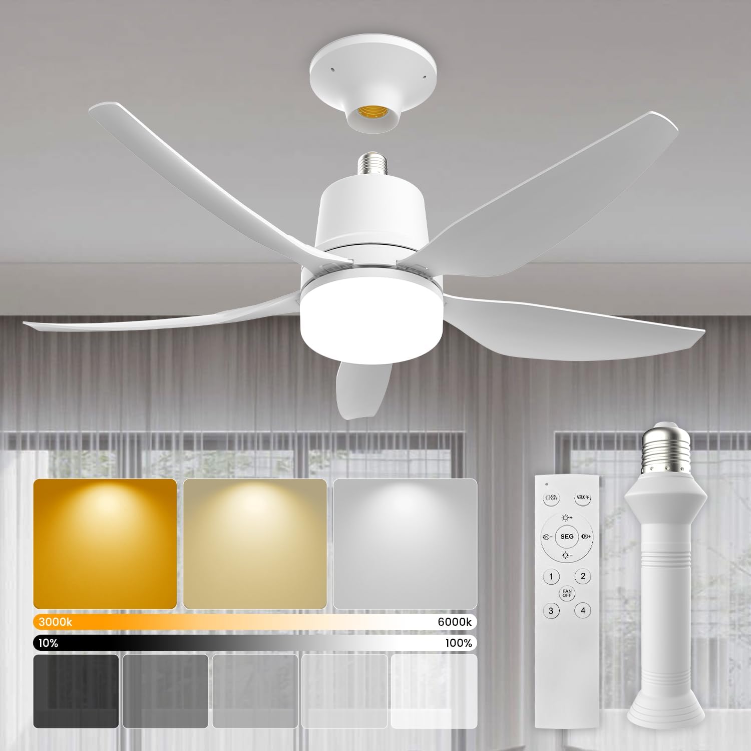 Dritë Ventilator LED me telekomandë — foto 3