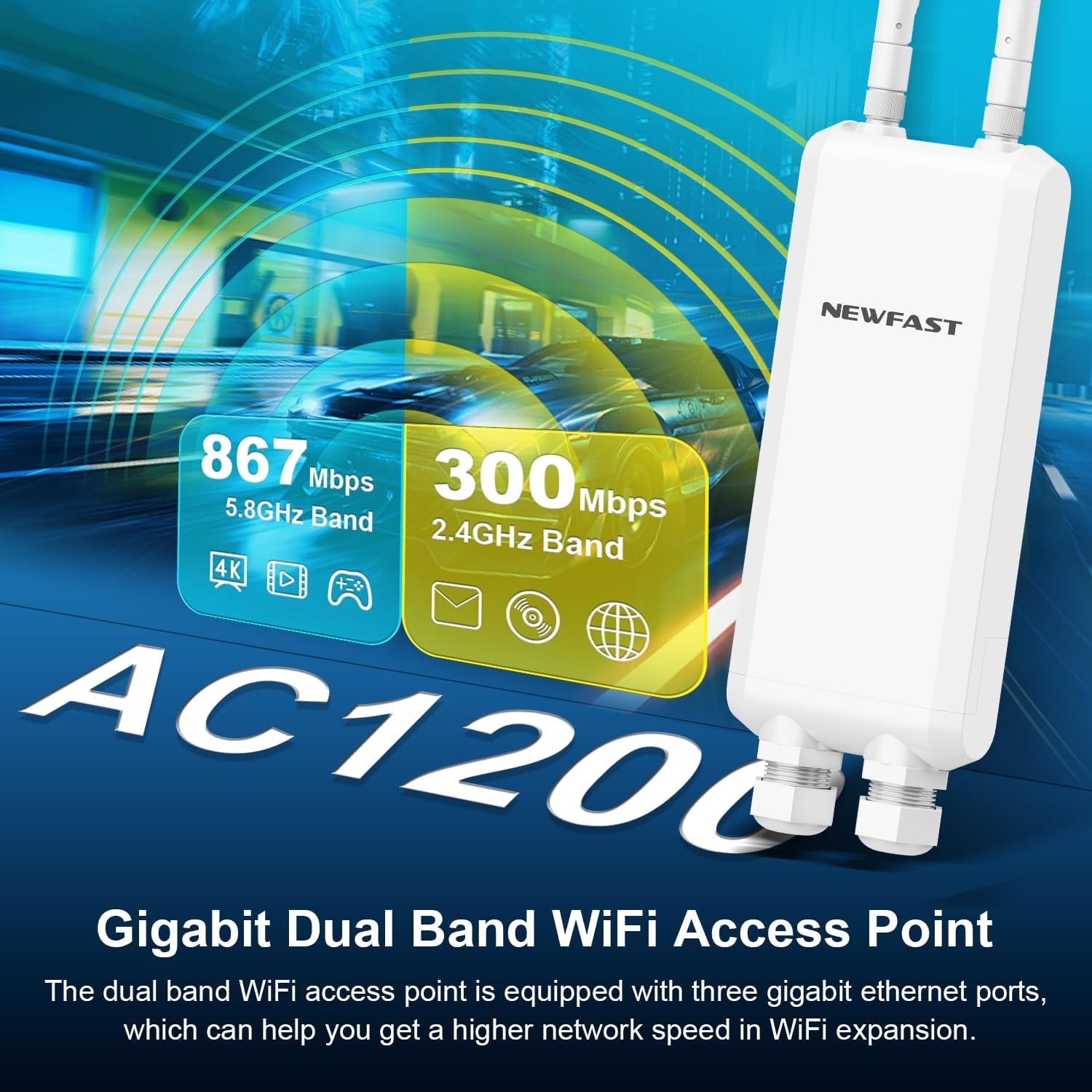 Access Point i Jashtëm NEWFAST NF-A882 1200Mbps — foto 4