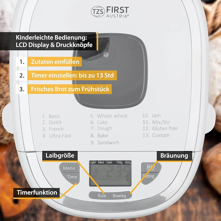 Brotbackautomat TZS First Austria FA-5503 550W — foto 6