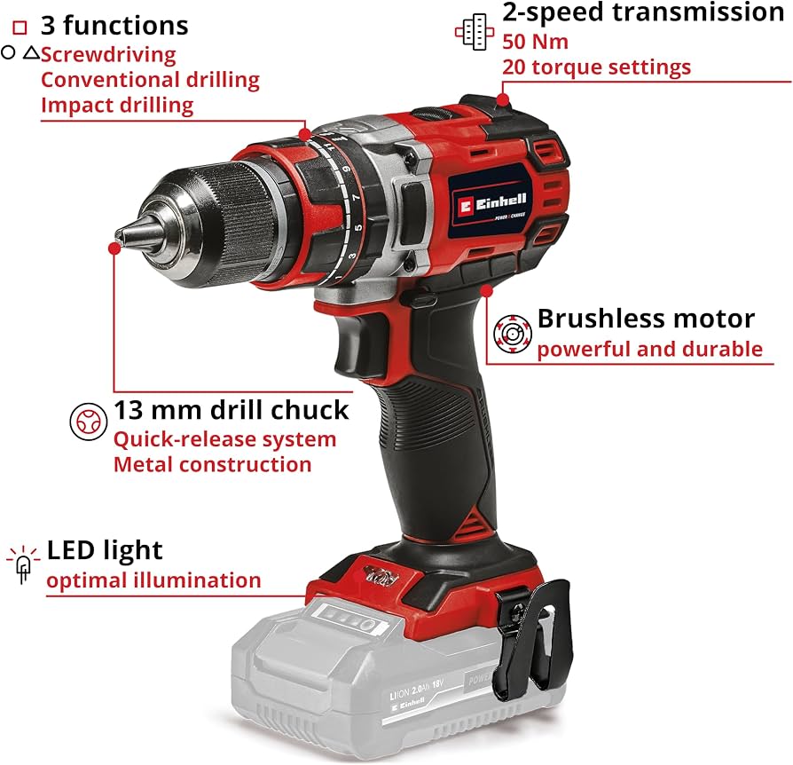 Drill Einhell Brushless 18V — foto 4