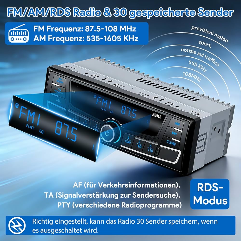 Radio për Makina R2315 FM/AM RDS Bluetooth — foto 2