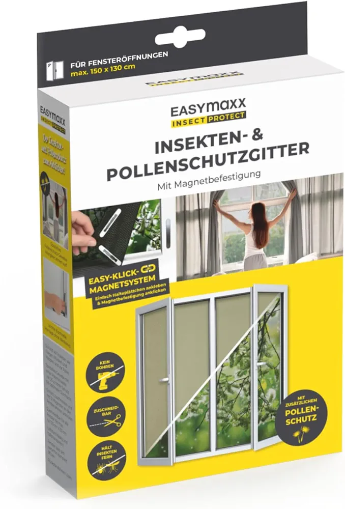 Rrjetë mbrojtëse EASYmaxx për insekte dhe polen 150x130 cm — foto 2