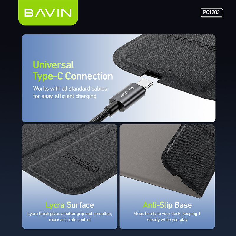 Mouse Pad Bavin PC1203 15W Fast Charging — foto 5