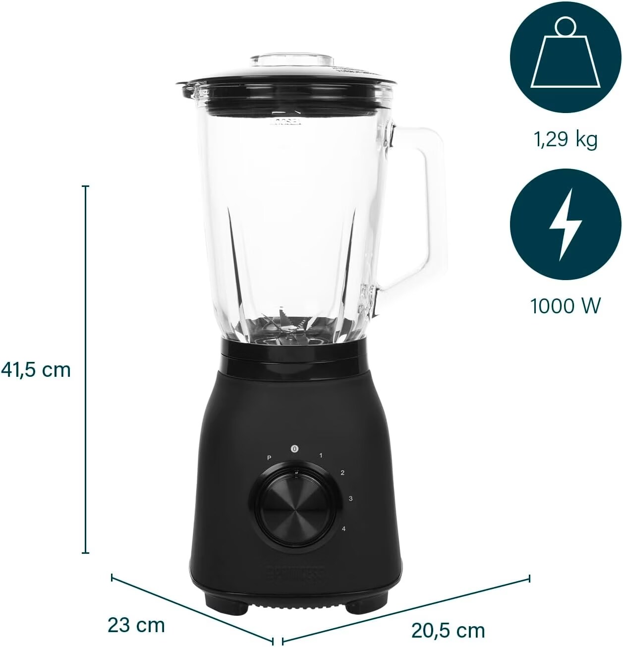 Blender Princess Black Steel 1000 1.5L 1000W — foto 6