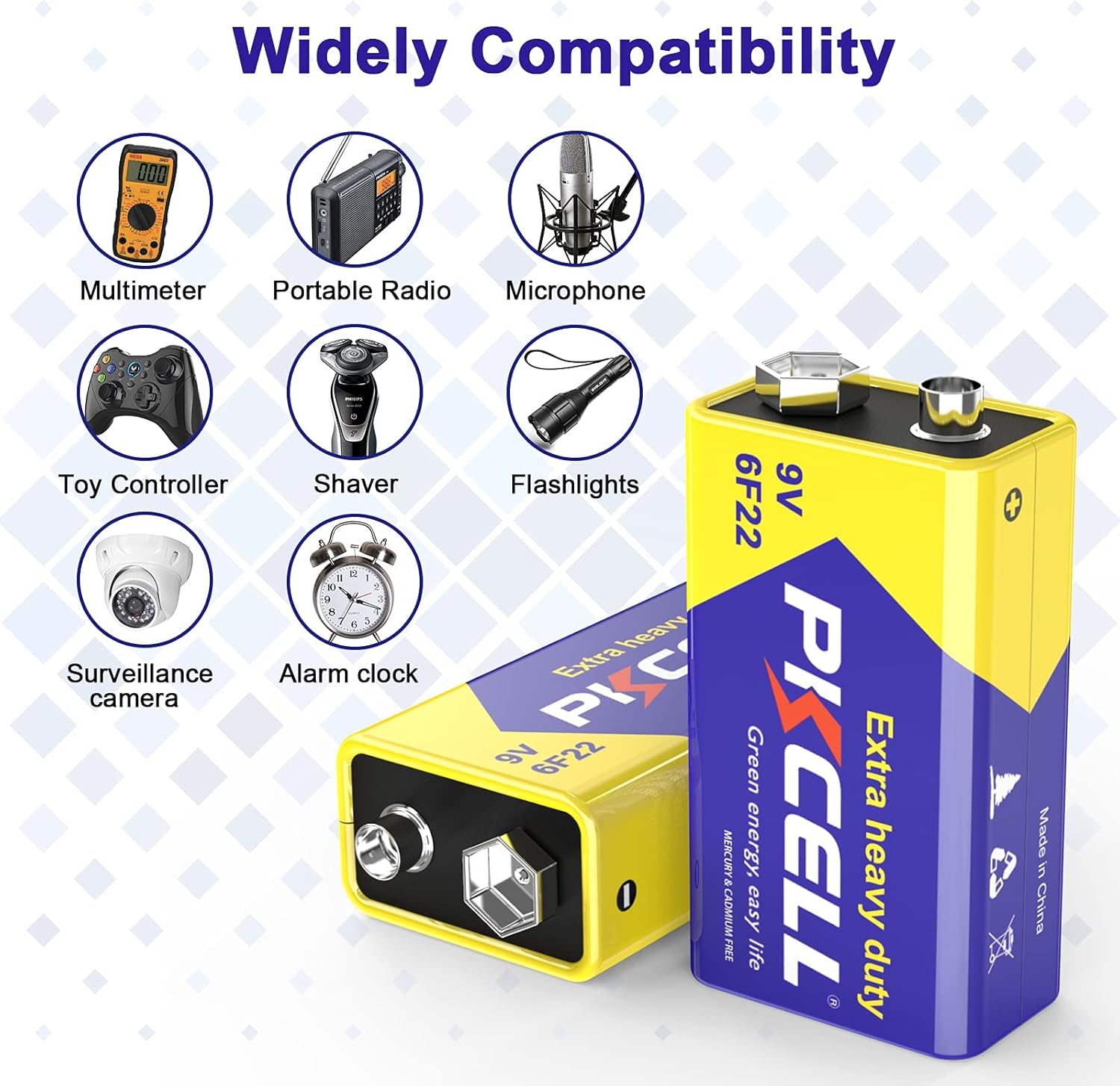 Bateri PKCELL 6F22 9V — foto 2