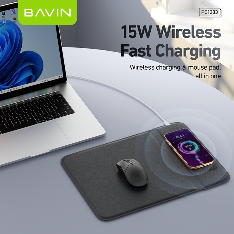 Mouse Pad Bavin PC1203 15W Fast Charging — foto 7