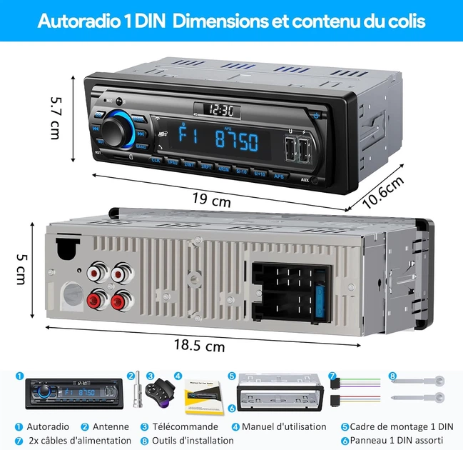 Autoradio 1DIN me Bluetooth dhe USB — foto 2