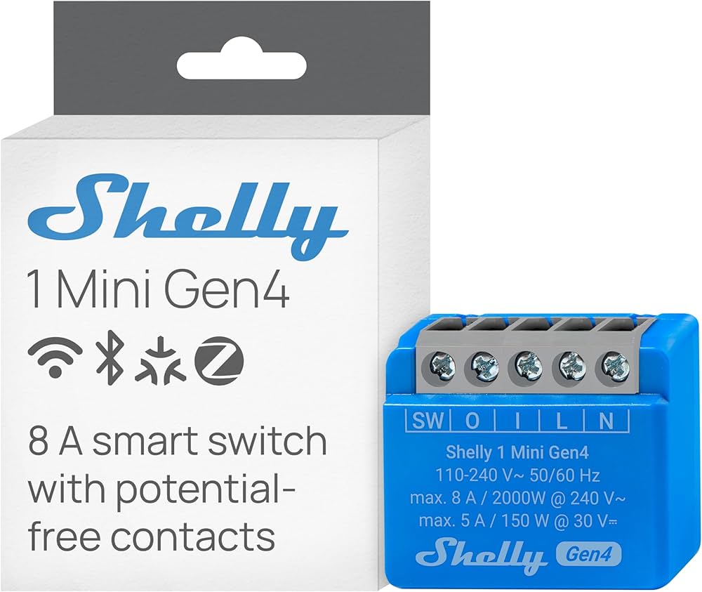 Ndërprerës i zgjuar Shelly 1 Mini Gen4 8A — foto 1