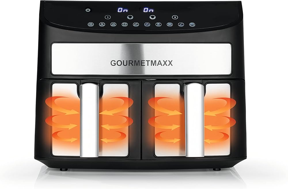 Fritezë me ajër të nxehtë GOURMETmaxx Doppelkammmer-Heißluftfritteuse 2400W — foto 4