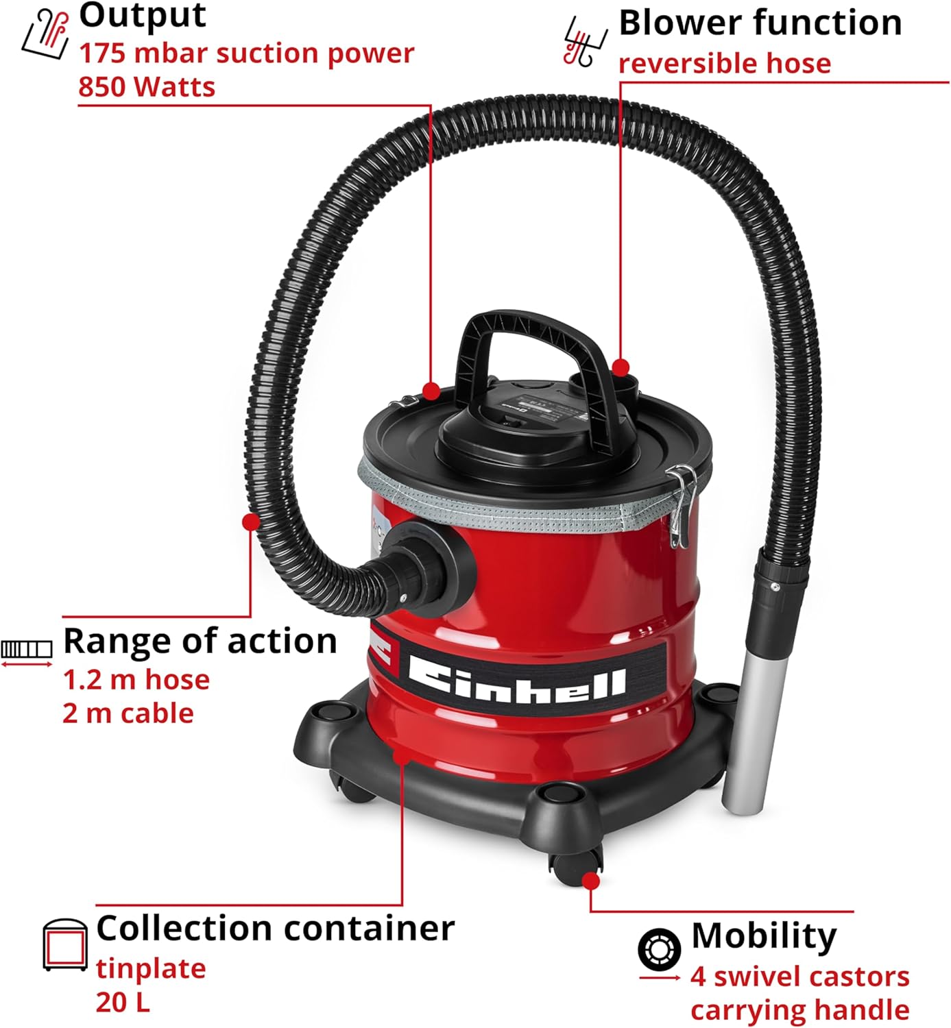 Aspirator hiri Einhell TC-AV 1720 DW 175 mbar — foto 5