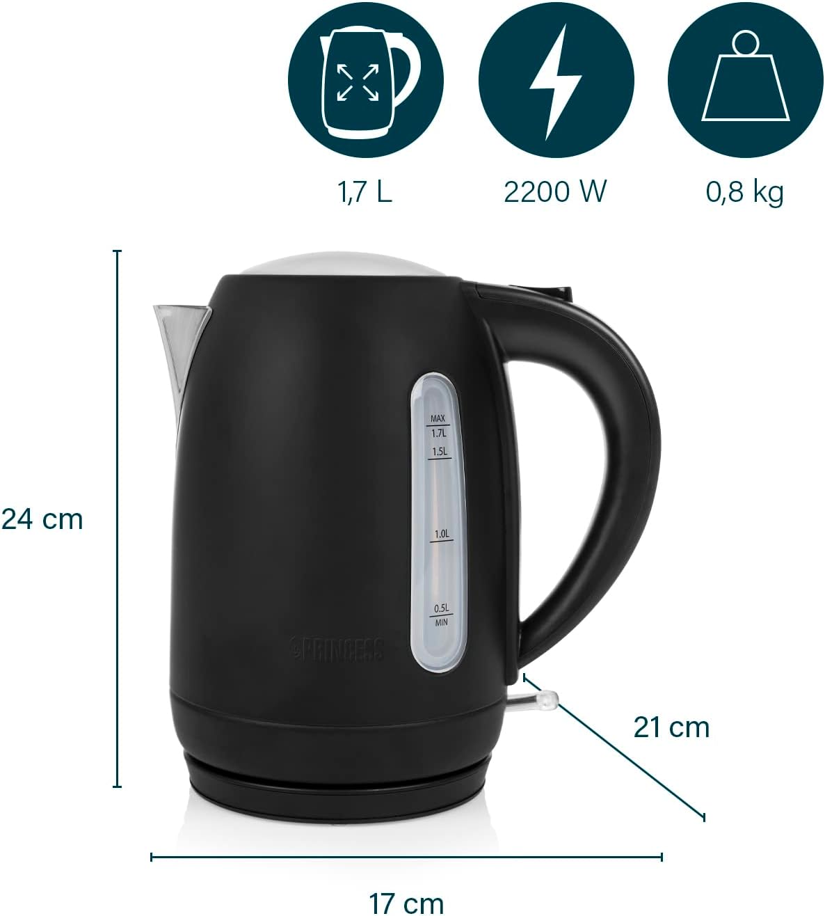 Ngrohëse uji Princess Black Steel 2200W — foto 3
