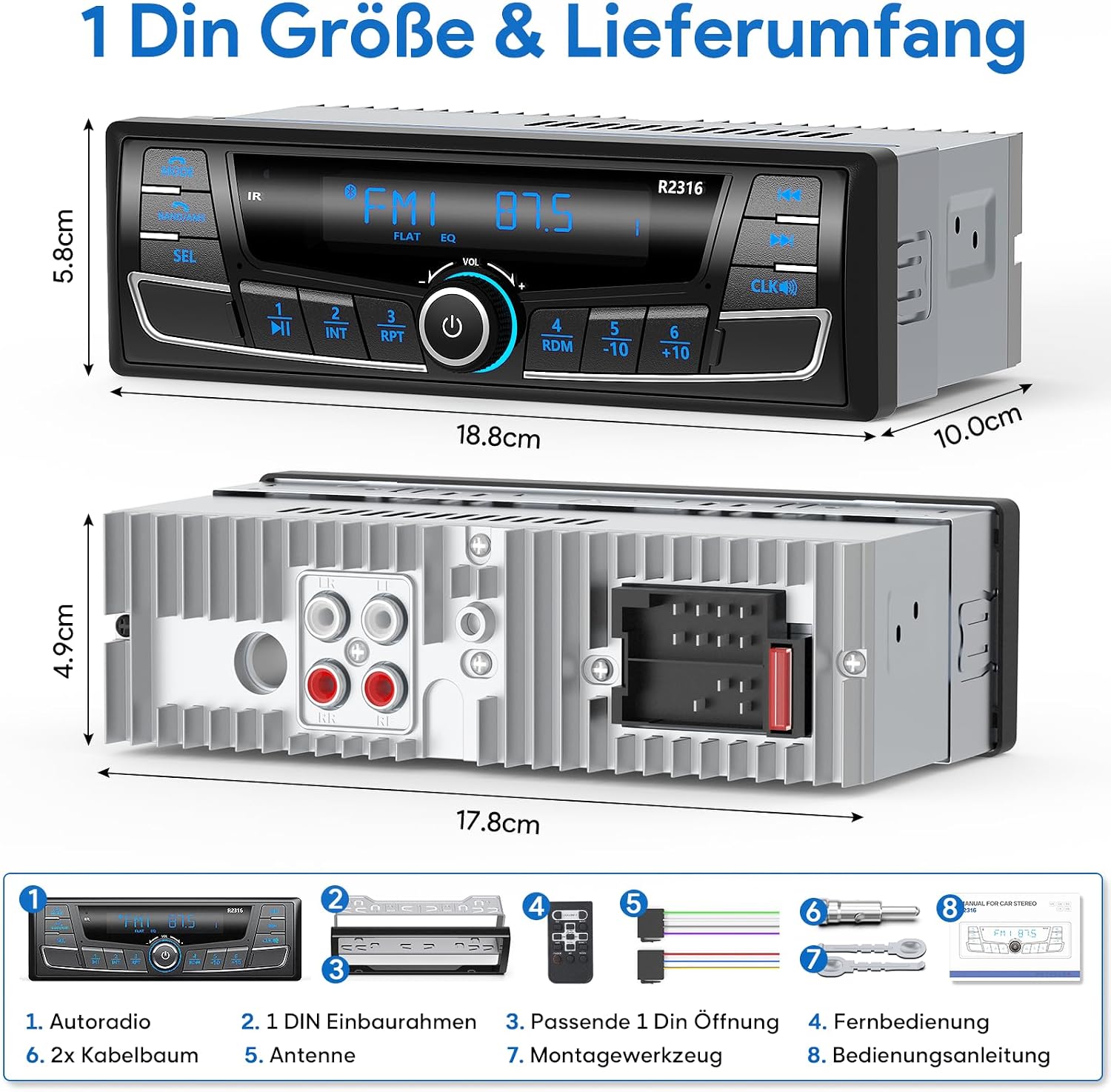 Radio për Makina R2315 FM/AM RDS Bluetooth — foto 7