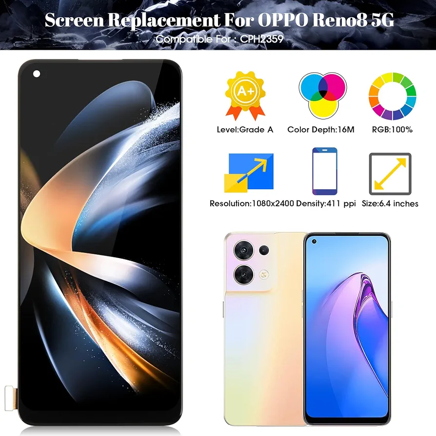 Ekran për Oppo Reno8 5G 1080x2400 — foto 2