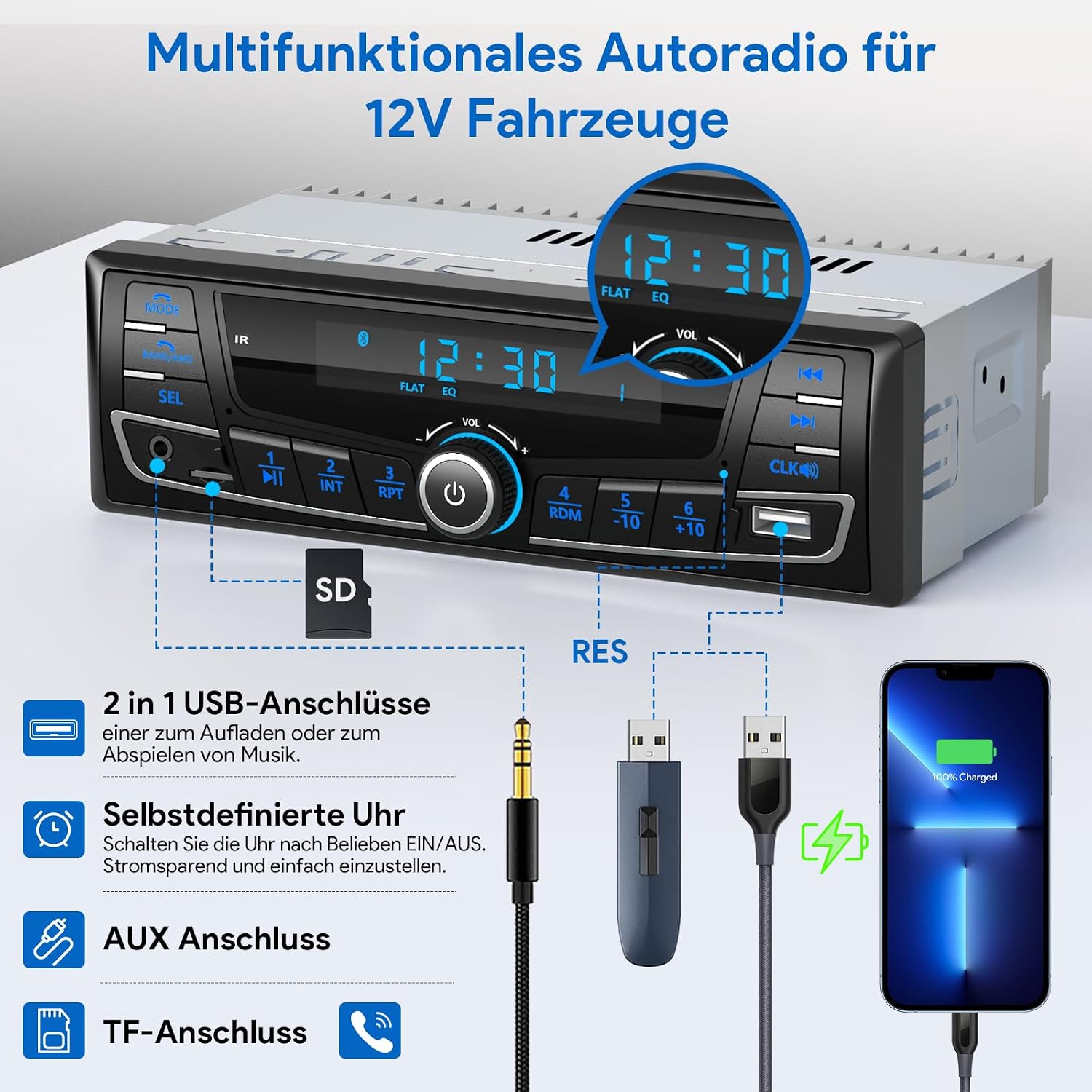 Radio për Makina R2315 FM/AM RDS Bluetooth — foto 5