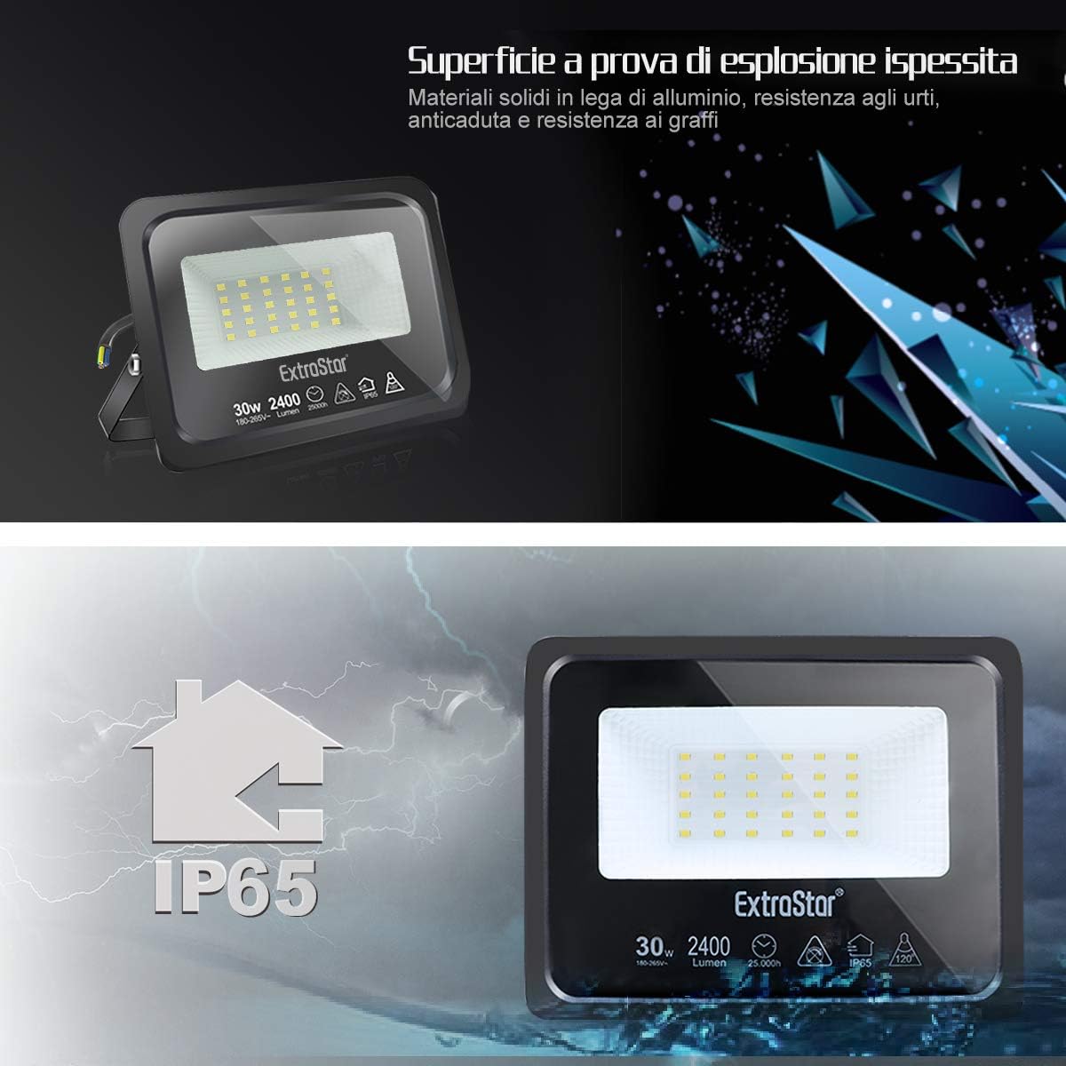 Dritë LED ExtraStar 30W IP65 2400 lumen — foto 2