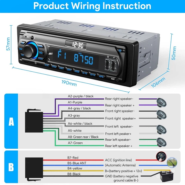 Autoradio 1DIN me Bluetooth dhe USB — foto 5
