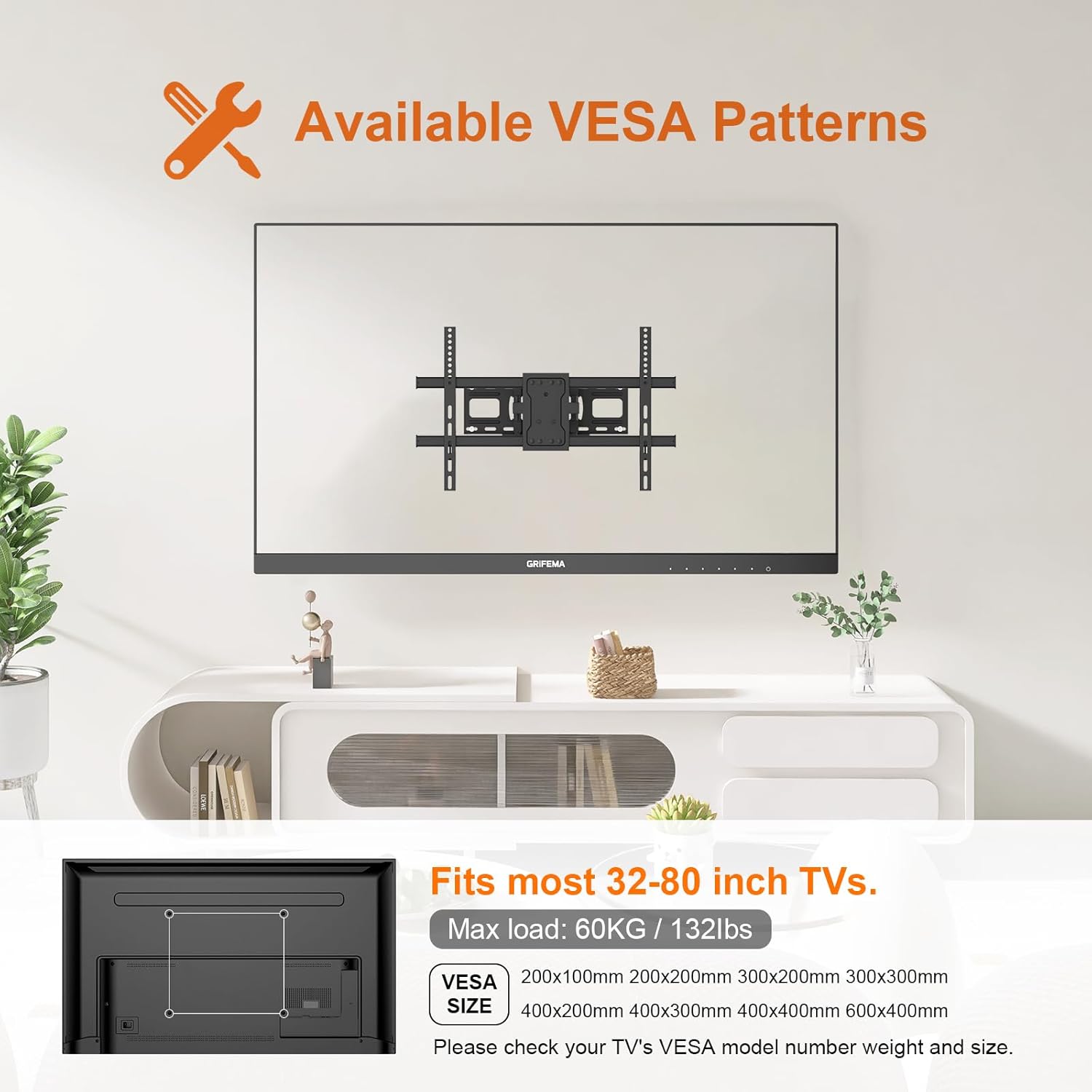 Mbajtëse TV GRIFEMA GB1006-6 për TV deri në 80" — foto 6