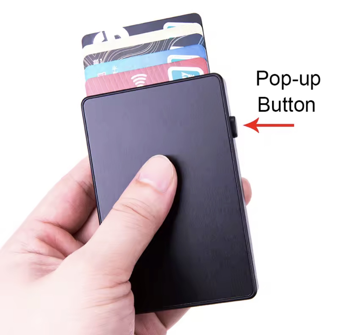 Mbajtëse Kartash me Buton Pop-up 95x62x12mm — foto 1