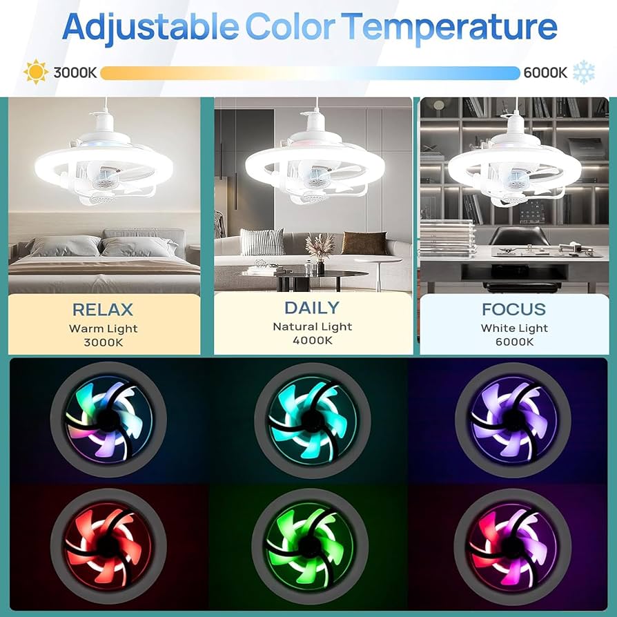 Ventilator LED Crystal me Dritë 360° — foto 2